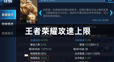 王者荣耀攻速上限